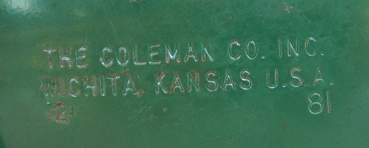 Coleman201 Mamufacturer's Stamp